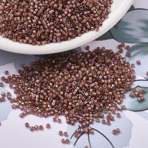 

PandaHall MIYUKI Delica Beads, Cylinder, Japanese Seed Beads, 11/0, (DB1737) Rose Lined Amethyst AB, 1.3x1.6mm, Hole: 0.8mm, about..., Purple