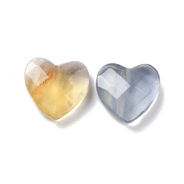 

PandaHall Natural Fluorite Beads, Faceted, Half Drilled, Heart, 12x12x5mm, Hole: 0.8mm Fluorite Heart