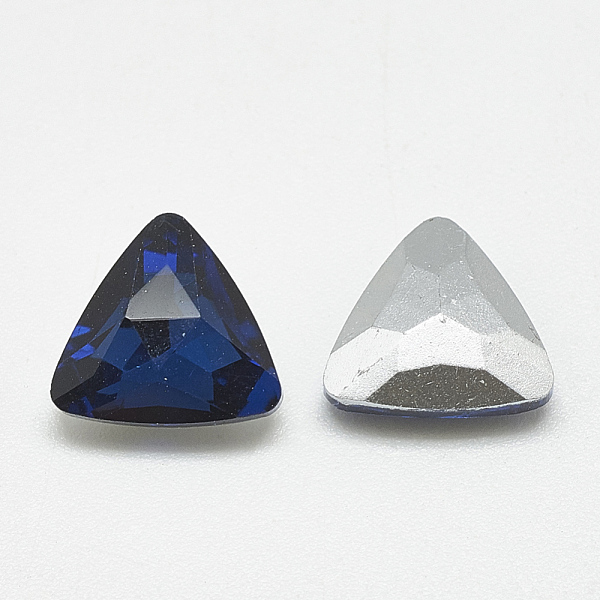 

PandaHall Pointed Back Glass Rhinestone Cabochons, Back Plated, Faceted, Triangle, Montana, 11x12x4.5mm Glass Rhinestone Triangle Blue