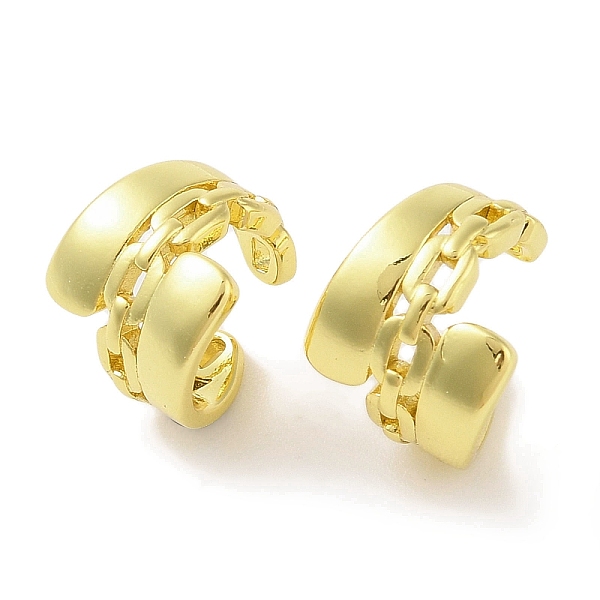 

PandaHall Brass Cuff Earrings for Women, Real 18K Gold Plated, 12.5x11.5mm Brass