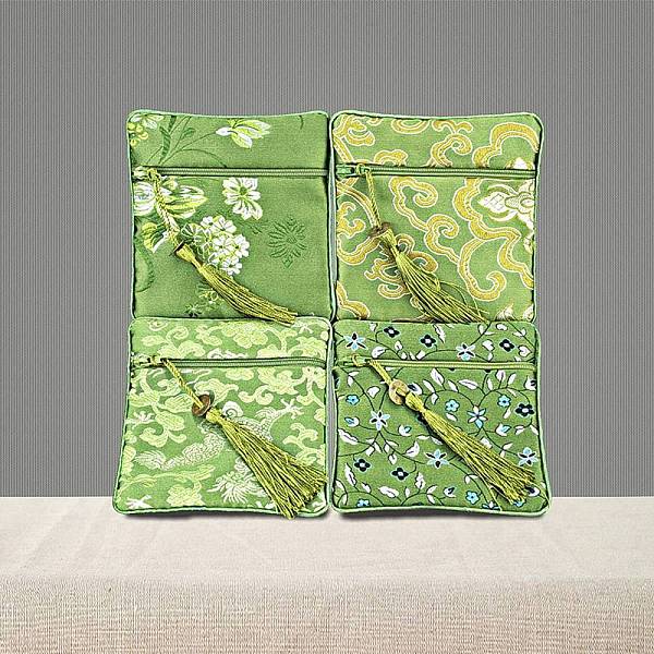 

PandaHall Double-layer Zipper Cloth Bag, Chinese Style Jewelry Storage Bag for Jewelry Accessories, Random Pattern, Yellow Green...