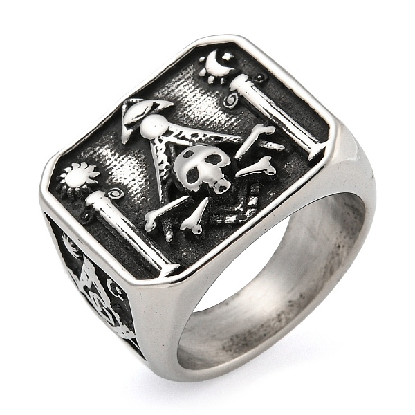 

PandaHall 304 Stainless Steel Ring, Skull, Inner Diameter: 19mm 304 Stainless Steel Skull