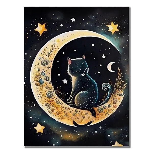 

PandaHall DIY Diamond Painting Kit, Including Resin Rhinestones Bag, Diamond Sticky Pen, Tray Plate and Glue Clay, Moon, 400x300mm Resin..., Multicolor