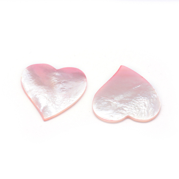 

PandaHall Shell Cabochons, Heart, Dyed, 21~22x21~22x1mm Shell Heart
