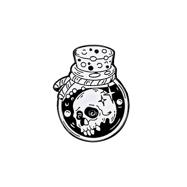 

PandaHall Halloween Theme Skull Alloy Enamel Pins, Gothic Style Brooches, Punk Badge for Clothes Backpack, Bottle, 30x23mm Alloy+Enamel..., Black