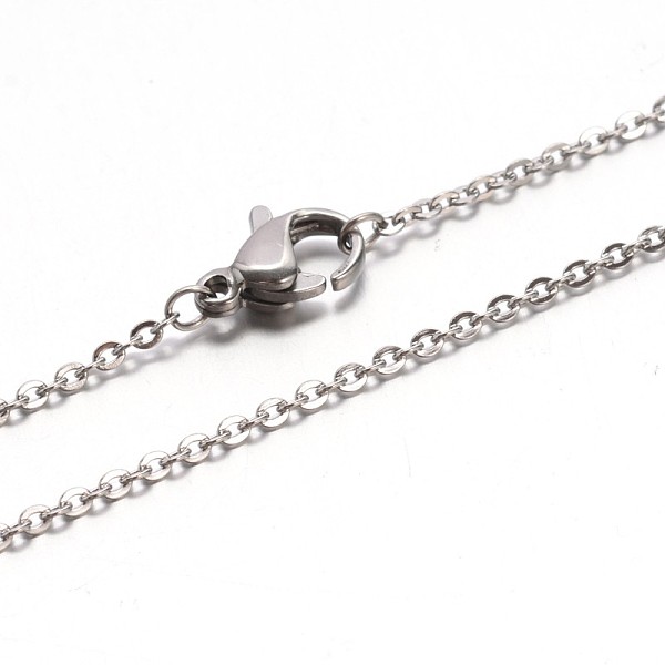 

PandaHall 304 Stainless Steel Cable Chain Necklaces, with Lobster Claw Clasp, Stainless Steel Color, 17.7 inch(45cm), Jump Ring: 3x0.5mm 304...
