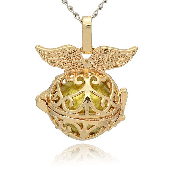 

PandaHall Golden Tone Brass Hollow Round Cage Pendants, with No Hole Spray Painted Brass Ball Beads, Dark Khaki, 28x27x20mm, Hole: 3x8mm...