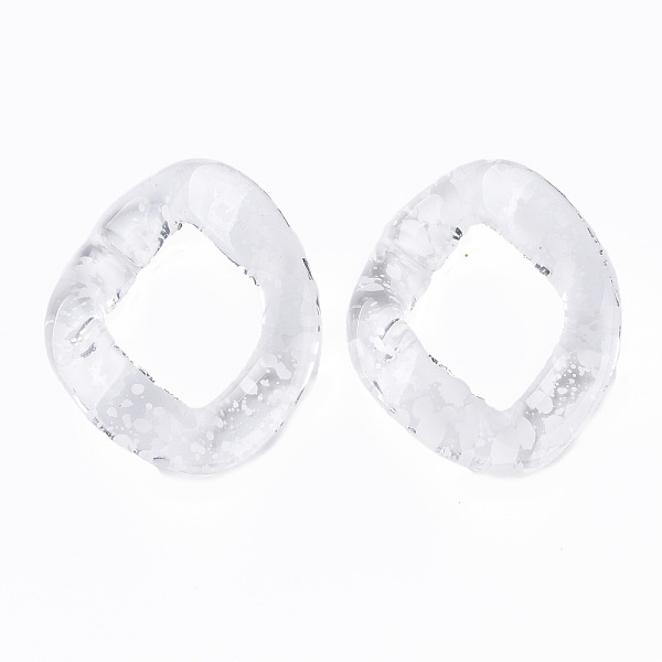 

PandaHall Transparent Acrylic Linking Rings, Quick Link Connectors, for Curb Chains Making, Twist Oval, White, 40x33x10mm, Inner Diameter...