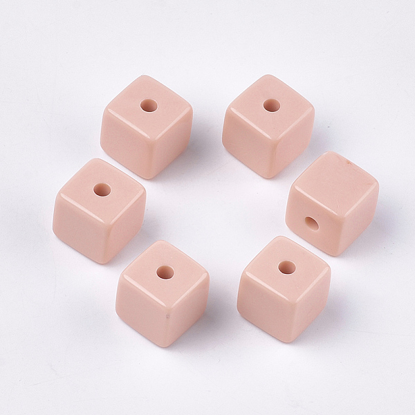 

PandaHall Acrylic Beads, Cube, Light Salmon, 15x15x15mm, Hole: 3.5mm, about 130pcs/500g Acrylic Cube Red