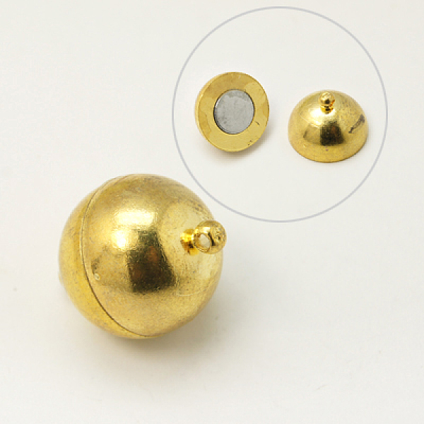 Round Brass Magnetic Clasps With Loops