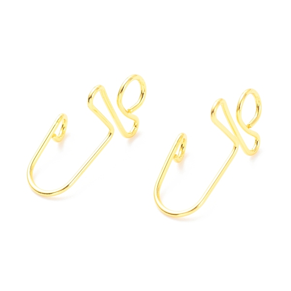 

PandaHall Brass Nose Rings, Nose Cuff Non Piercing, Clip on Nose Ring for Women Men, Golden, 19x12x8mm, Hole: 1.5mm Brass