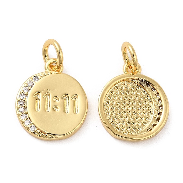 

PandaHall Rack Plating Brass Micro Pave Cubic Zirconia Pendants, Long-Lasting Plated, Cadmium Free & Lead Free, Flat Round, Real 18K Gold..., Clear