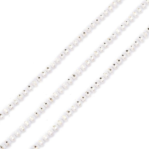

PandaHall Spray Painted Brass Faceted Ball Chains, Soldered, with Spool, Round, White, 1.5mm Brass White