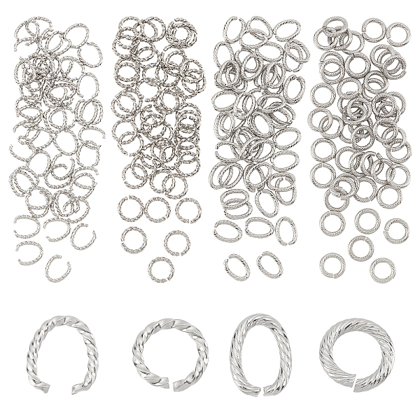 

PandaHall DICOSMETIC 200Pcs 4 Style 304 Stainless Steel Jump Rings, Open Jump Rings, Mixed Shape, Stainless Steel Color...