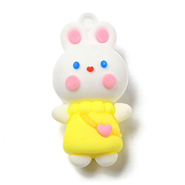 

PandaHall Plastic Pendants, Rabbit, Yellow, 45.5x22.5x16mm, Hole: 3.2mm Plastic Rabbit Yellow