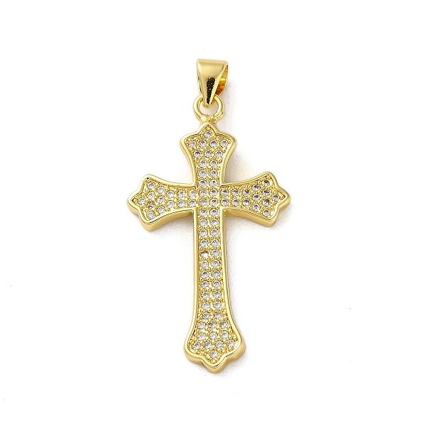 

PandaHall Brass Micro Micro Pave Clear Cubic Zirconia Pendants, Cross, Real 18K Gold Plated, 34x19x2mm, Hole: 4x3.5mm Brass+Cubic Zirconia...