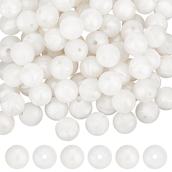 

PandaHall Food Grade Eco-Friendly Silicone Beads, Chewing Beads For Teethers, DIY Nursing Necklaces Making, Round, Snow, 12mm, Hole: 2mm..., White