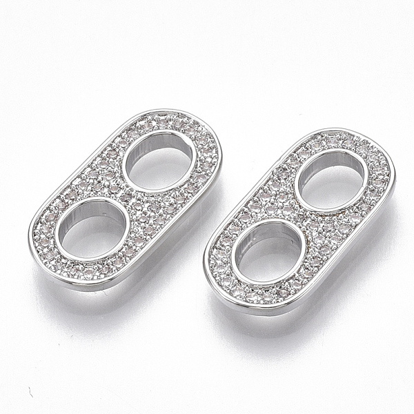 

PandaHall Brass Micro Pave Cubic Zirconia Links/Connercots, Soda Tab/Pull Tab, Nickel Free, Clear, Real Platinum Plated, 18x9x2mm, Hole...