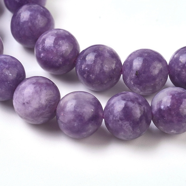

PandaHall Natural Lepidolite/Purple Mica Stone Beads Strands, Round, 8mm, Hole: 1mm, about 50pcs/Strand, 15.75 inch(40cm) Lepidolite Round