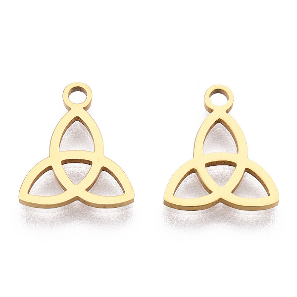 

PandaHall 304 Stainless Steel Charms, Trinity Knot/Triquetra, Irish, Real 18K Gold Plated, 13.3x11.7x1mm, Hole: 1.5mm 304 Stainless Steel...