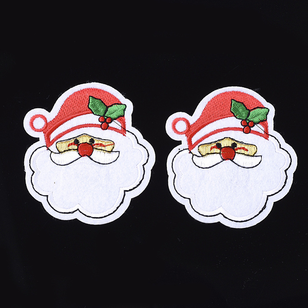 

PandaHall Computerized Embroidery Cloth Iron On Patches, Costume Accessories, Appliques, Father Christmas, White, 70x65x1.5mm Cloth Human...