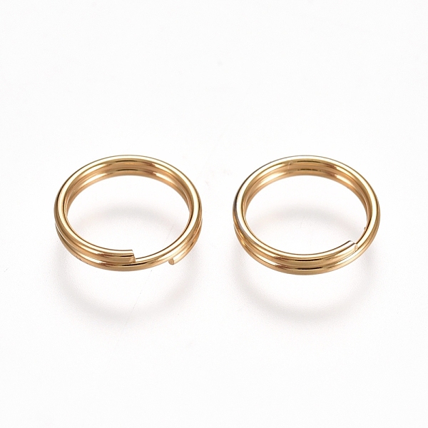 

PandaHall 304 Stainless Steel Split Rings, Double Loops Jump Rings, Golden, 8x1.5mm, about 6.5mm inner diameter, Single Wire: 0.75mm 304...