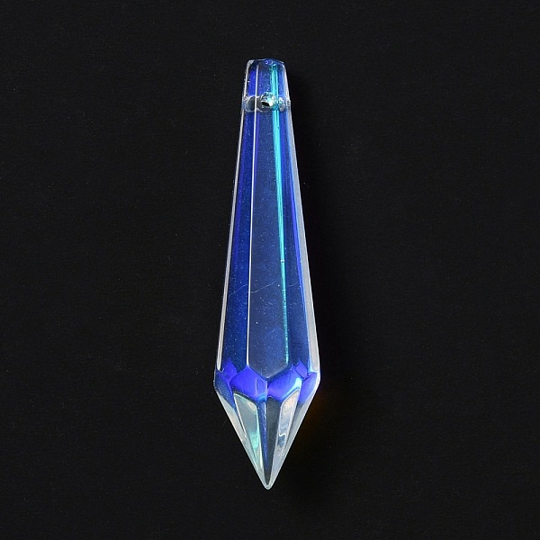 

PandaHall Transparent Glass Big Cone Pendulum Pendants, for Chandelier Crystal Hanging Pendants, Faceted, Blue, 52.5x13mm, Hole: 1.8mm Glass...