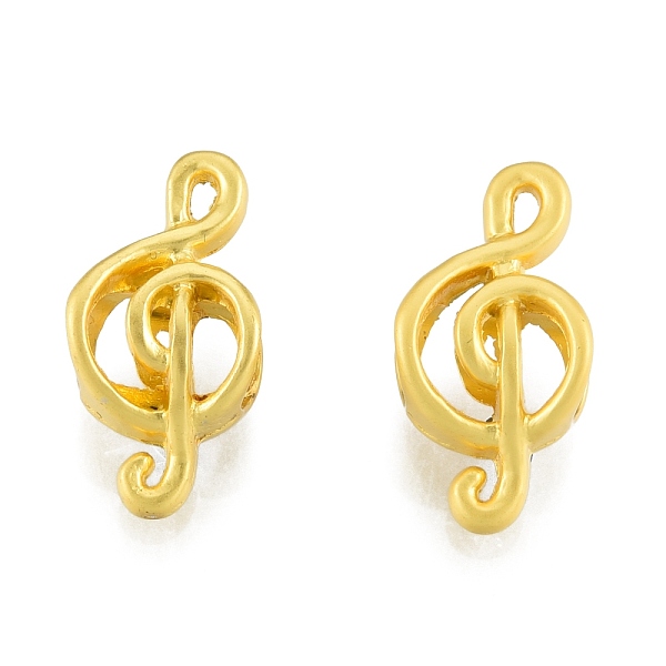 PandaHall Alloy Pendants, Matte Style, Musical Note, Matte Gold Color, 18x9x6.5mm, Hole: 1.2mm Alloy Musical Note
