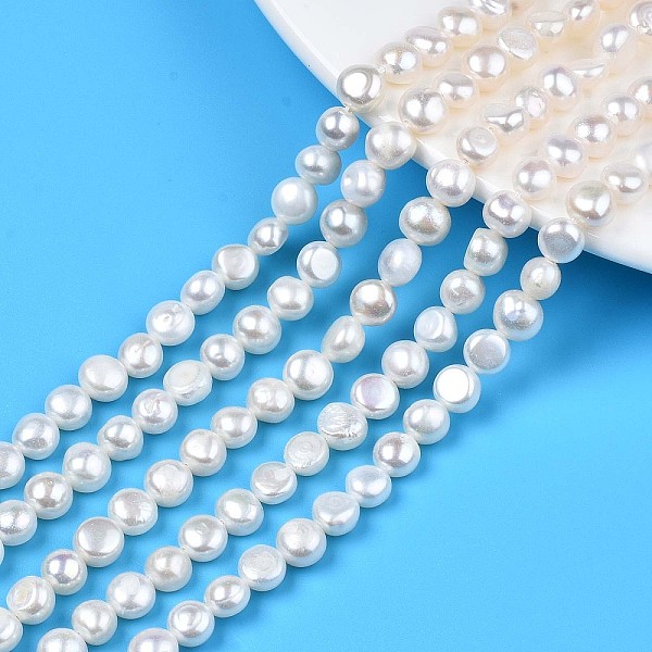 

PandaHall Natural Cultured Freshwater Pearl Beads Strands, Potato, Seashell Color, 6~7.5x6.5~8x4~6mm, Hole: 0.8mm, about 46~47pcs/strand...