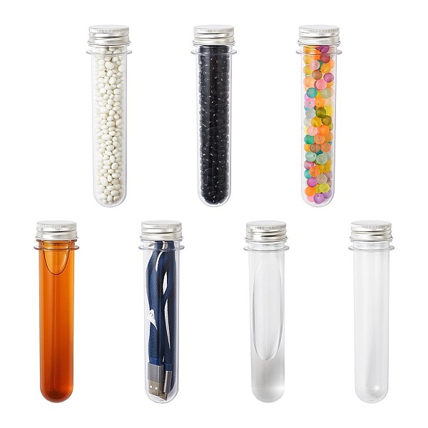 PandaHall Yilisi Clear Tube Plastic Bead Containers, with Lid, Clear, 15x3.7cm, 12pcs/box Plastic Tube Clear