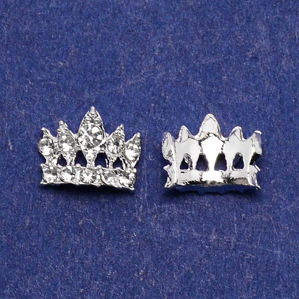 

PandaHall Crown Alloy Rhinestone Nail Art Cabochons, Nail Art Charms for Women DIY Manicures Decoration Accessories, Crystal, 7x9x2mm..., Clear