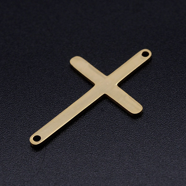

PandaHall 201 Stainless Steel Links connectors, Sideways Cross, Golden, 30x18x1mm, Hole: 1.2mm 201 Stainless Steel Cross