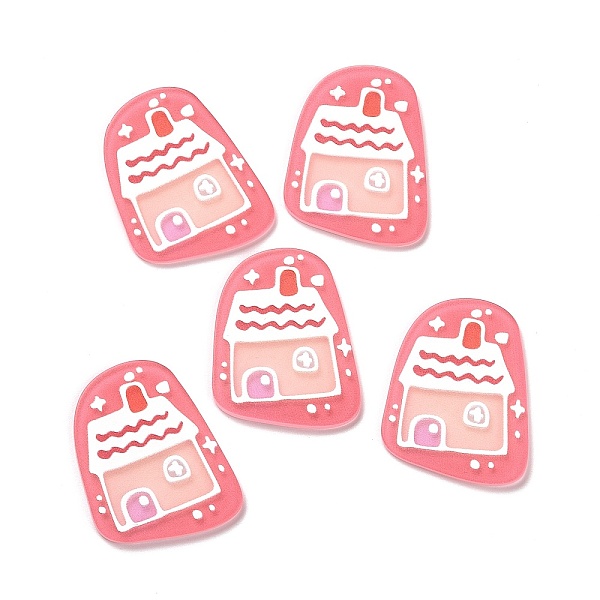 

PandaHall Printed Acrylic Cabochons, Arch with House Pattern, Light Coral, 39x30.8x2mm Acrylic Arch