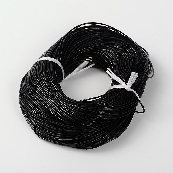 

PandaHall Cowhide Leather Cord, Leather Jewelry Cord, Jewelry DIY Making Material, Round, Dyed, Black, 1.5mm Cowhide Round Black