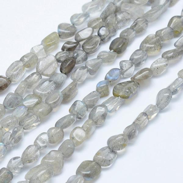 

PandaHall Natural Labradorite Beads Strands, Tumbled Stone, Nuggets, 5x4mm, Hole: 1mm, 15.7 inch~15.9 inch(40~40.5cm) Labradorite Nuggets