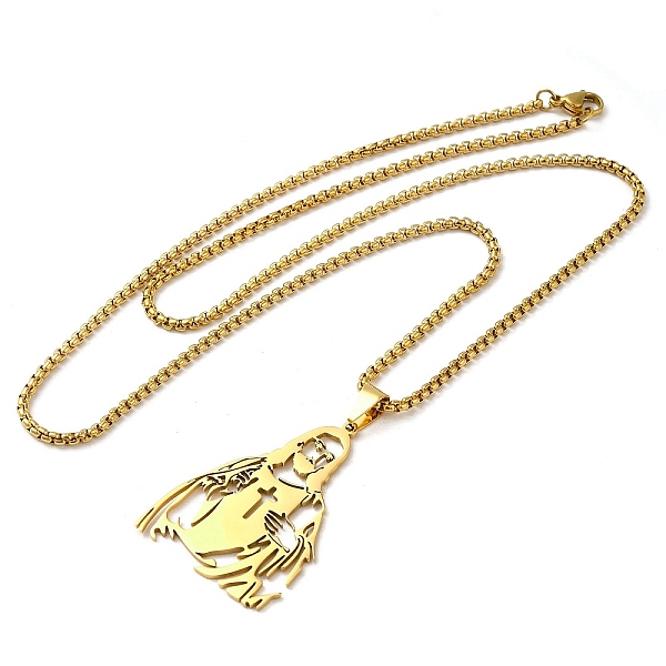 

PandaHall 304 Stainless Steel Pendant Necklaces, Jesus, Golden, 23.62 inch(60cm) 304 Stainless Steel Jesus