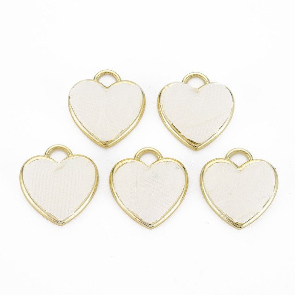

PandaHall Light Gold Plated Alloy Pendants, with Cloth Fabric, Cadmium Free & Nickel Free & Lead Free, Heart, Creamy White, 20x19x6.5~7mm...