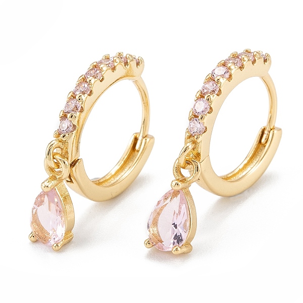 Boucles d'oreilles créoles en laiton zircon cubique micro pavé