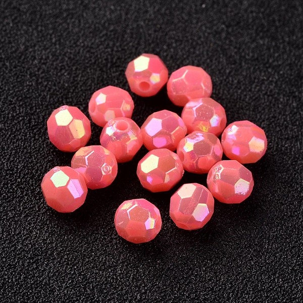 

PandaHall AB Color Plated Eco-Friendly Poly Styrene Acrylic Round Beads, Faceted, Hot Pink, 6mm, Hole: 1mm, about 5000pcs/500g Acrylic Round...