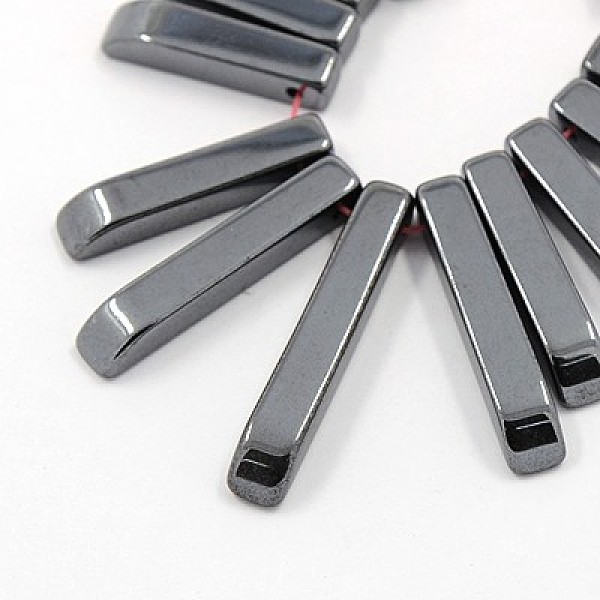 

PandaHall Non-magnetic Hematite Beads Strands, Graduated Beads, Rectangle, 10~27x4~5x4mm, Hole: 1mm Non-magnetic Hematite Rectangle Gray