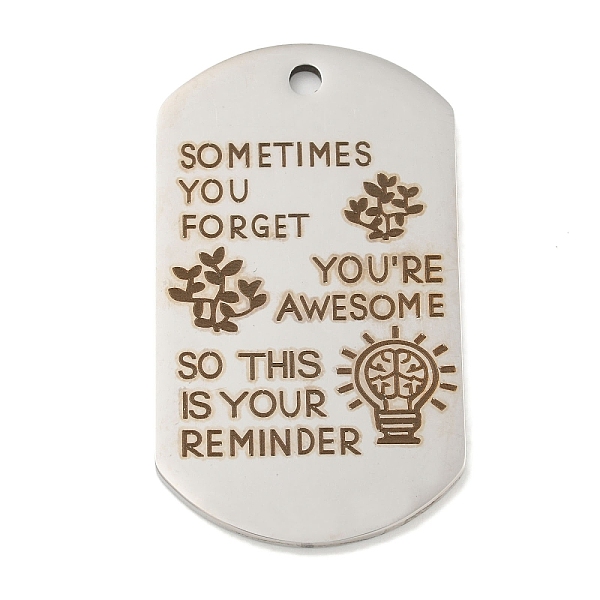 

PandaHall 201 Stainless Steel Pendants, Message Charms, Oval with Word Charms, Stainless Steel Color, 49x28x2mm, Hole: 3mm 201 Stainless...