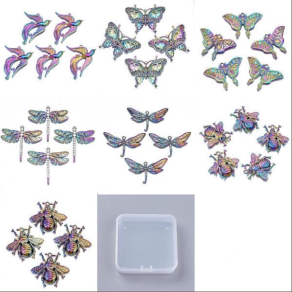 

PandaHall 14Pcs 7 Style Alloy Pendants, Mixed Shape, Rainbow Color, 25~64.5x25.5~79.5x3~7mm, 2pcs/style Alloy Mixed Shapes