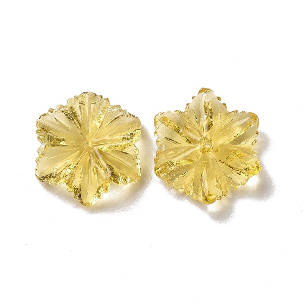 

PandaHall Handmade Lampwork Beads, Snowflake, Light Khaki, 24.5x21.7x6.3mm, Hole: 1.5mm Lampwork Snowflake Yellow