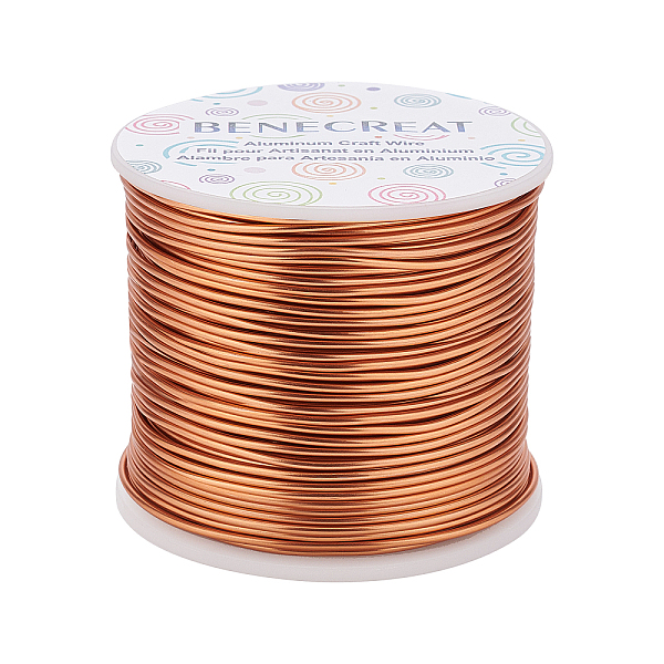 

PandaHall BENECREAT Matte Round Aluminum Wire, Dark Salmon, 15 Gauge, 1.5mm, 68m/roll Aluminum Round