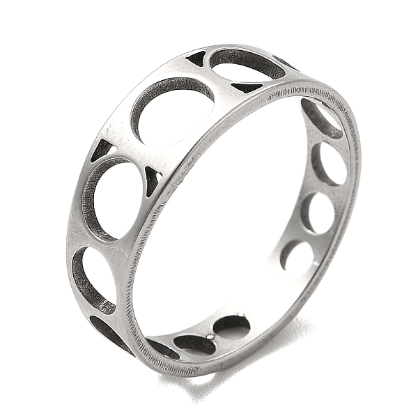 

PandaHall 201 Stainless Steel Finger Rings, Hollow Out Round Ring for Women, Stainless Steel Color, 4~6mm, Inner Diameter: 17mm 201...
