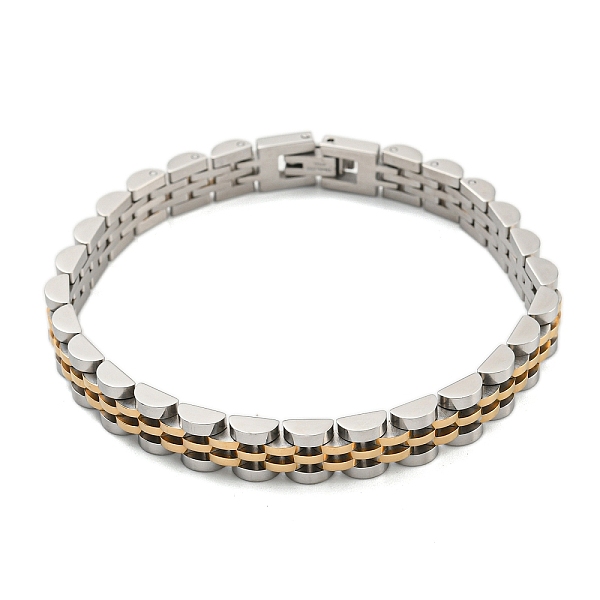 

PandaHall Ion Plating(IP) 304 Stainless Steel Thick Link Chain Bracelet, Watch Band Chain Bracelet for Men Women, Golden & Stainless Steel...