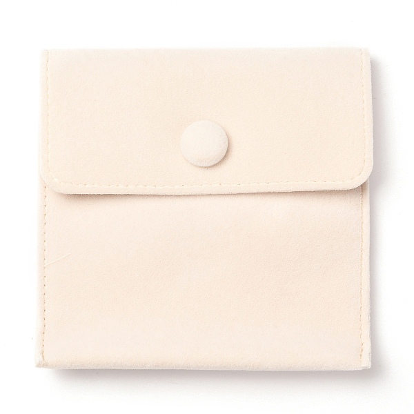 

PandaHall Square Velvet Jewelry Bags, with Snap Fastener, PapayaWhip, 10x10x1cm Velvet Orange
