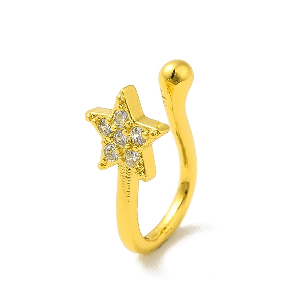 Clear Cubic Zirconia Star Clip On Nose Ring