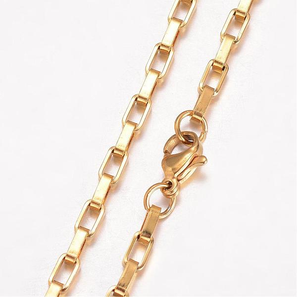 

PandaHall 304 Stainless Steel Necklace, Box Chain, with Lobster Claw Clasps, Golden, 19.29 inch(490mm), 3mm Stainless Steel