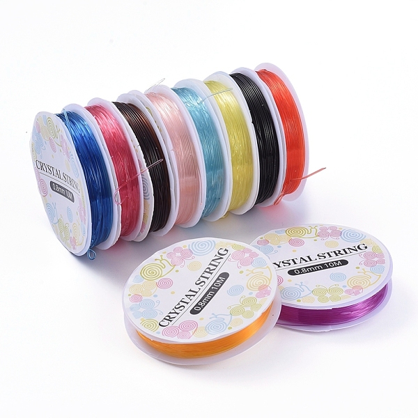 

PandaHall Elastic Crystal Thread, Jewelry Beading Cords, For Stretch Bracelet Making, Mixed Color, 0.8mm, about 10.93 yards(10m)/roll TPU..., Multicolor